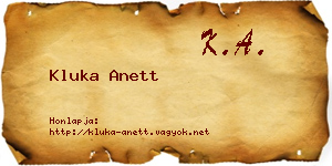 Kluka Anett névjegykártya